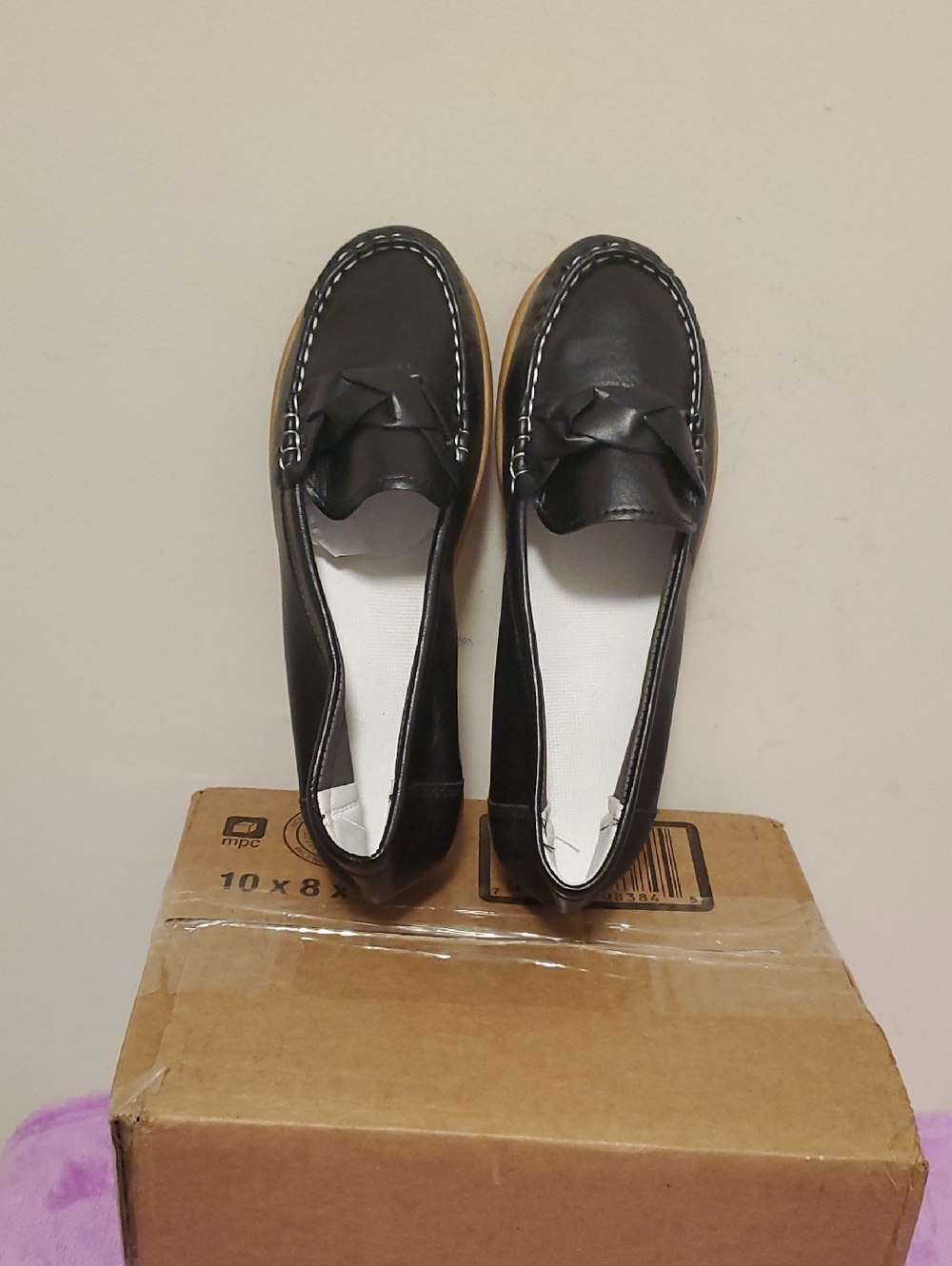 Women’s Black Heeled Loafer Boots, Size 8.5